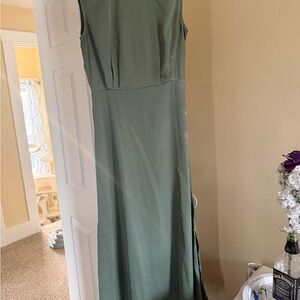Pretty Garden Green Sleeveless Dress